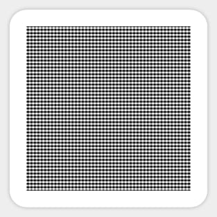 Small Jet Black Gingham Check Square Pattern Sticker